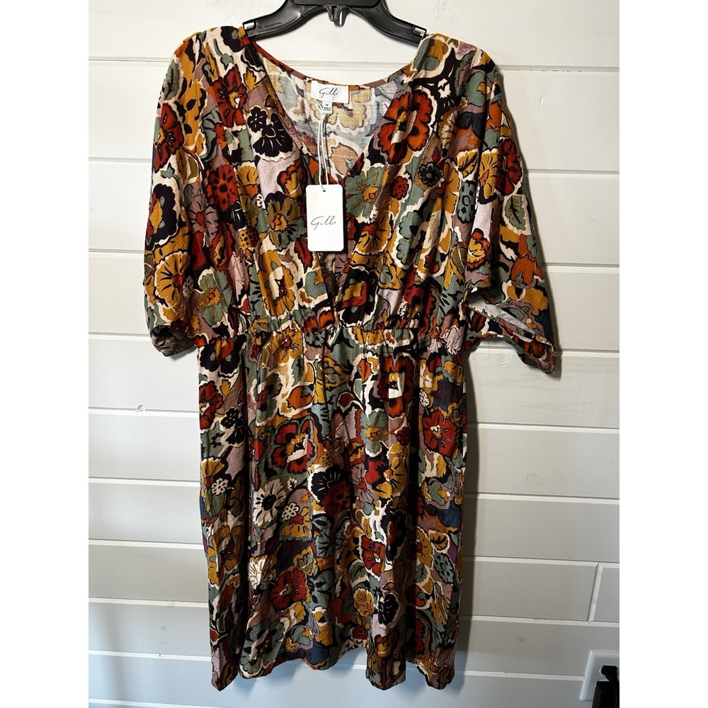 Boutique Gilli Woman's Dress Fun Mod Floral Print Size 1X